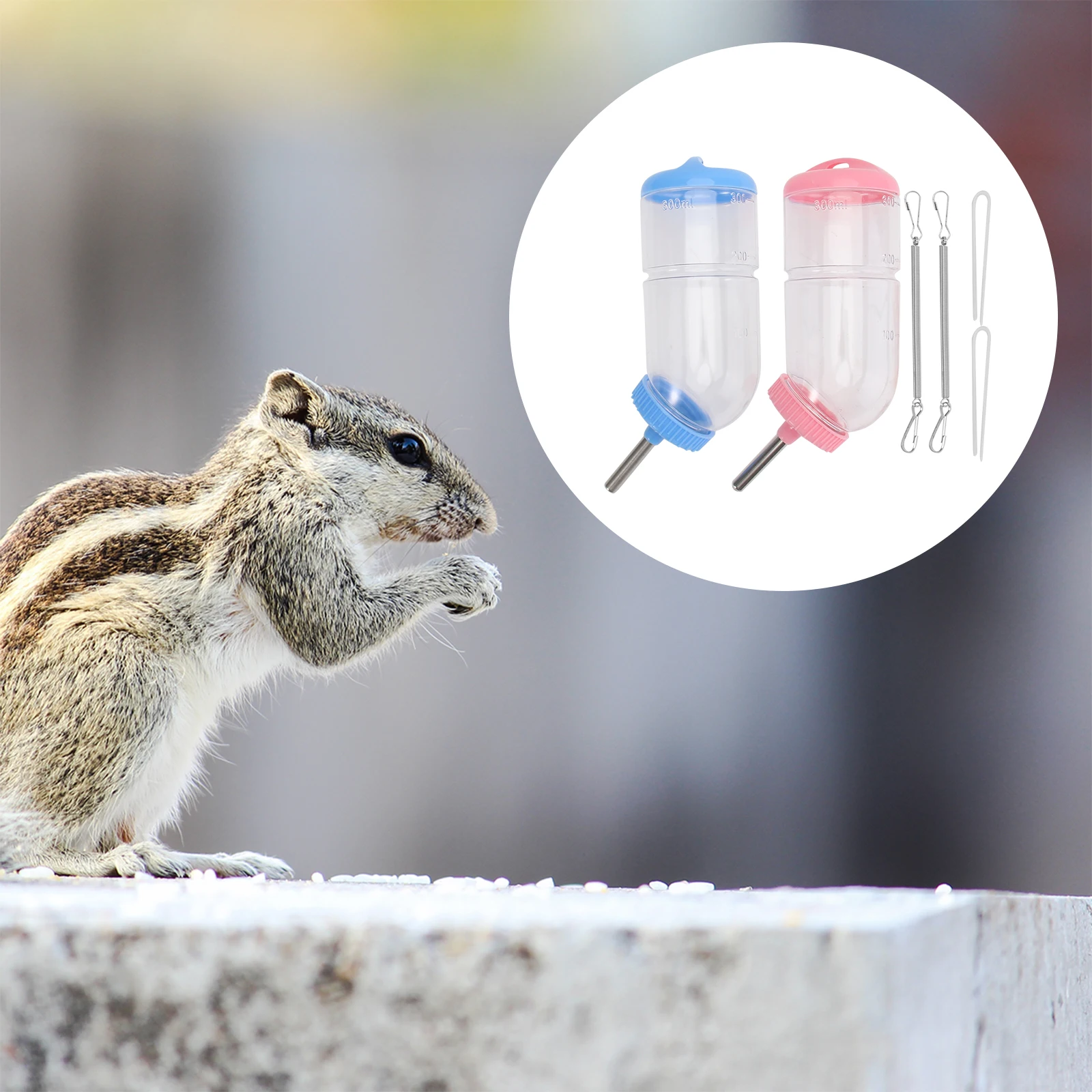 

2pcs Rabbit Drinking Fountain Pet Water Bottle Leakproof Durable Hamster Guinea Pig Gerbil Feeder Pet Supply