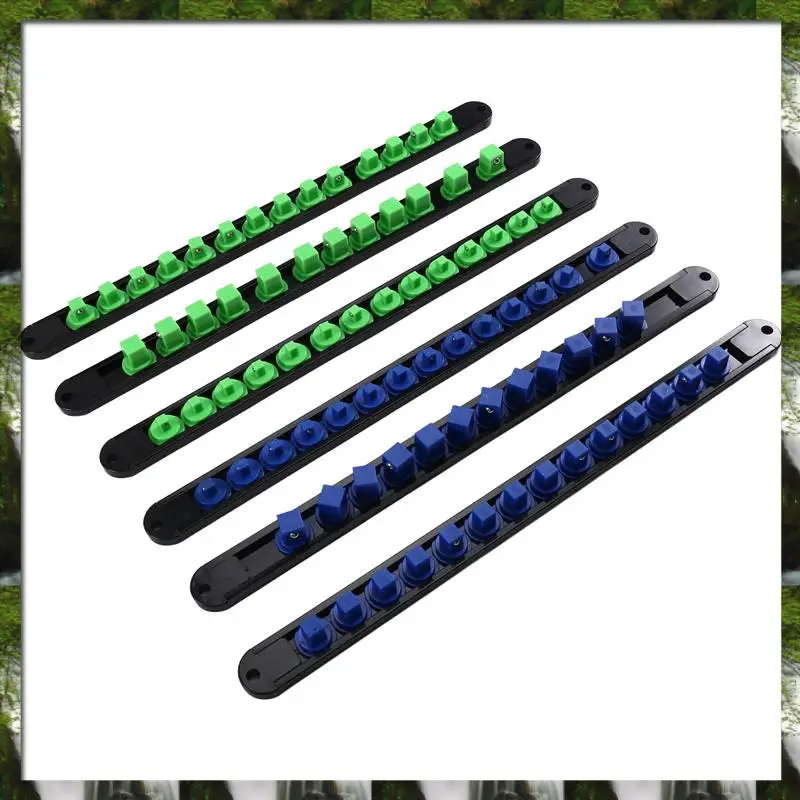 De Nieuwe 6PCS Heavy Duty Socket Racks Organizer 1/2 Inch 3/8 Inch en 1/4 Clip Drive Socket Rail Houders Heavy Duty Socket Racks