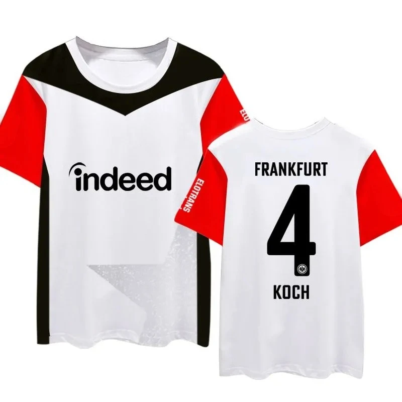 2025 فريق فرانكفورت 3D جرافيك جيرسي | مطابقة الوالدين والطفل | قميص تدريب كرة القدم | مجموعة ملابس الأولاد بالحجم الكامل #3
