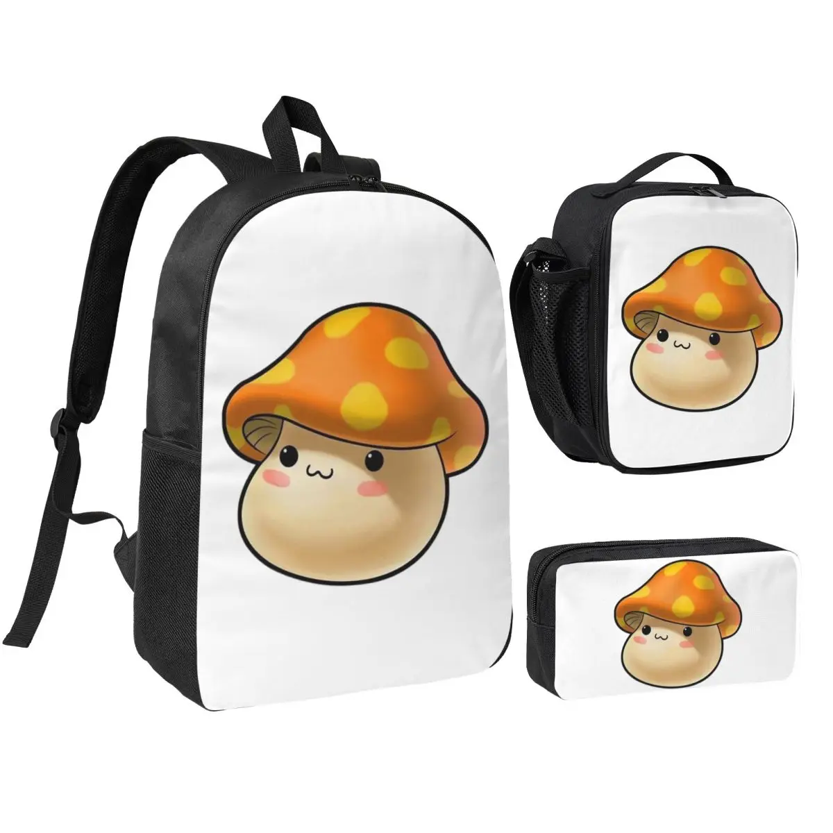 

Maplestory Mushroom Backpack Student BookBag School Bag Shoulder Bags 3ps Insulated Lunch Bag Pencil Case