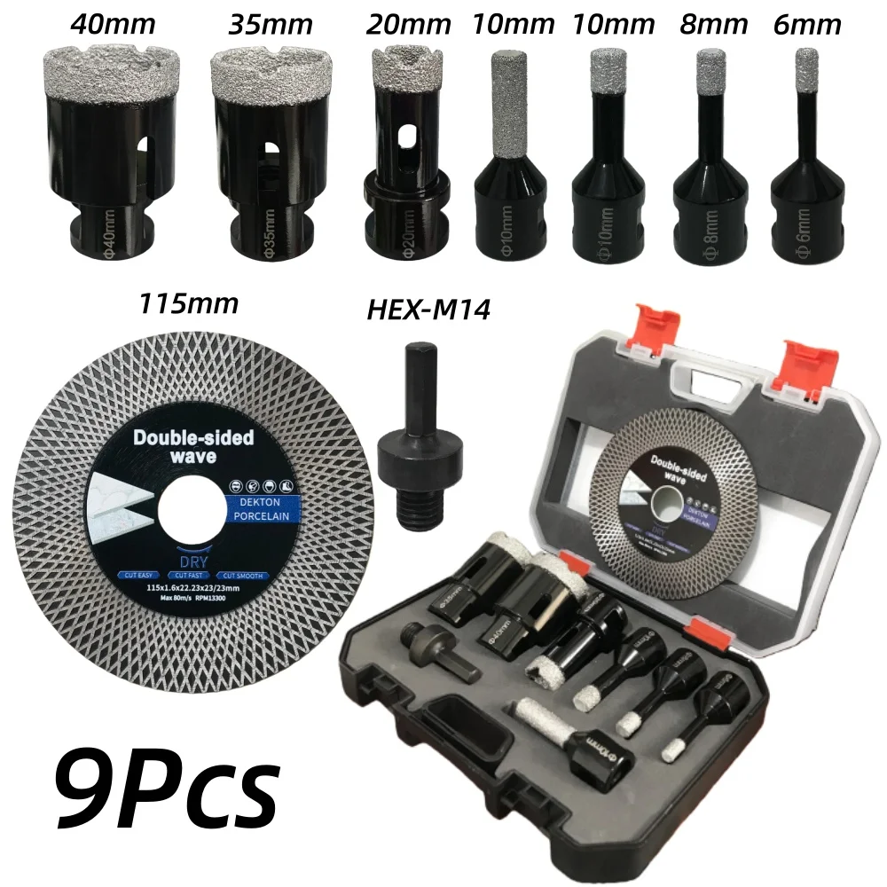 

Алмазный диск для сухого сверления, резки и шлифовки керамической плитки, гранита, мрамора, с резьбой M14