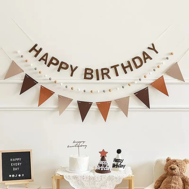 ins Coffee Number Birthday Party Banner Set Backdrop Decora Baby First Shower Garland Set Anniversary