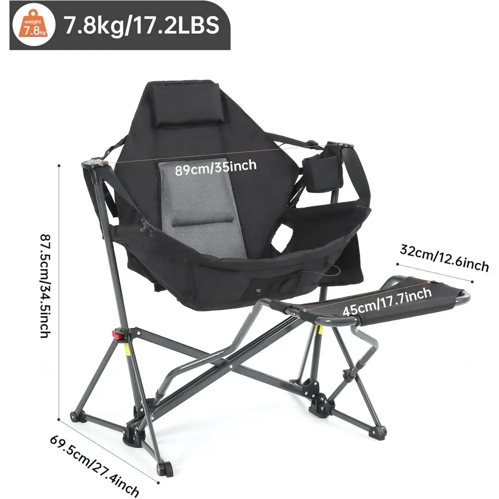 Tragbarer beheizter Hängesessel mit Ständer, Getränkehalter, Seitentasche, Powerbank, ideal für Terrasse, Camping und Hinterhofgebrauch (2 Stück).