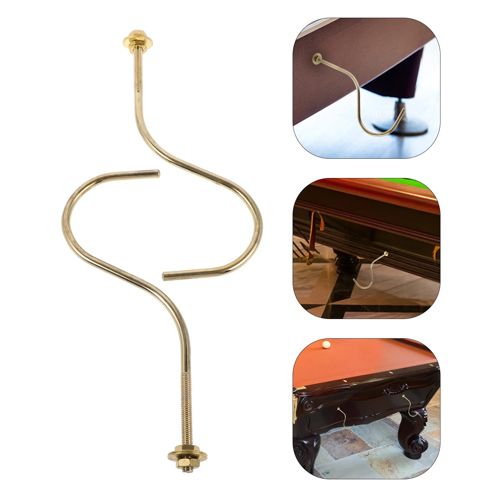 

2Pcs Rust-Resistant Iron Billiard Cue Hook Pool Rack Hook for Snooker Table Cue Triangle Storage Multi-Function Metal Pool