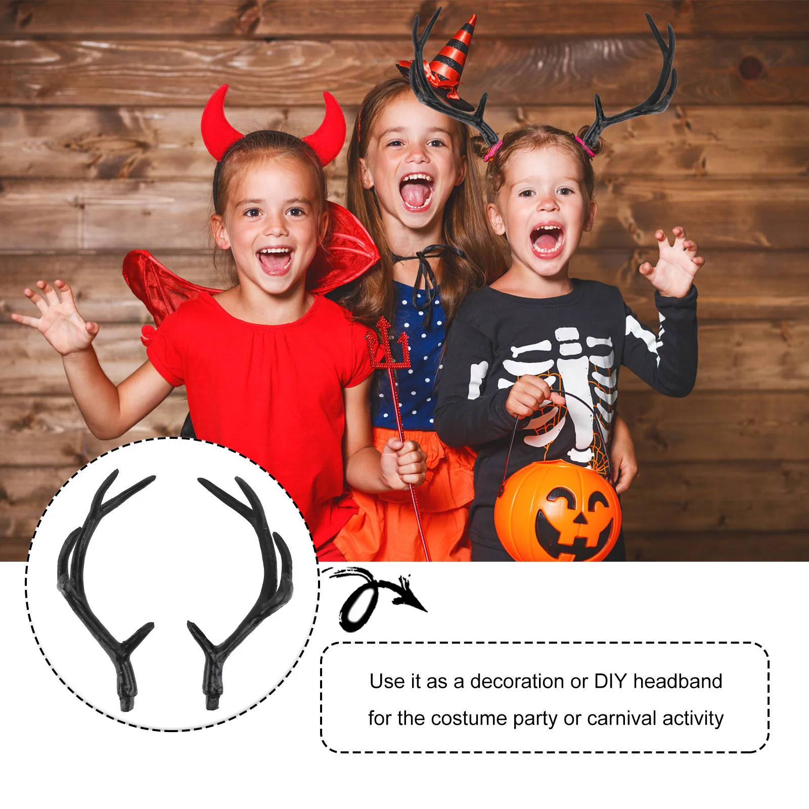 

1Pair Costume Deer Horn Hair Hoop DIY Headdress for Party Festival Celebration Imagination Sparking Decorative Hair Ornament