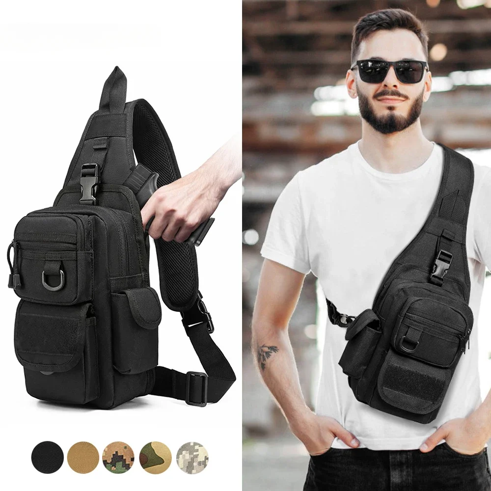 Tactical Pistol Bag Concealed Pistol Holster Carry Pouch Outdoor EDC Tools Sling Backpack Handgun Adjustable Pack Gun Bag