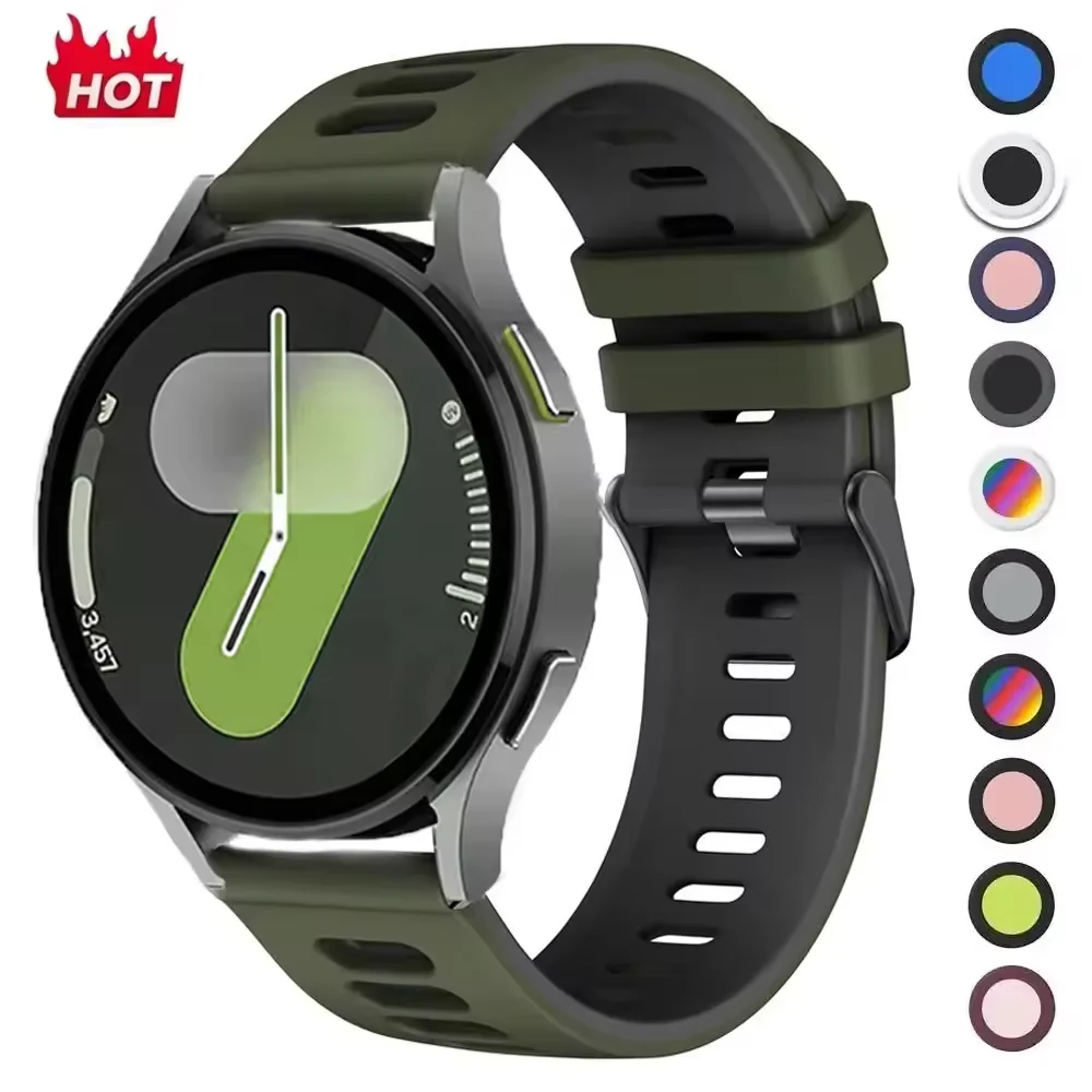 Силиконовый ремешок 22 мм 20 мм для Samsung Watch 7/6/5/4 40 мм/44 мм Huawei Watch 5/4/GT5, браслет-браслет для Amazfit Active 2 Correa