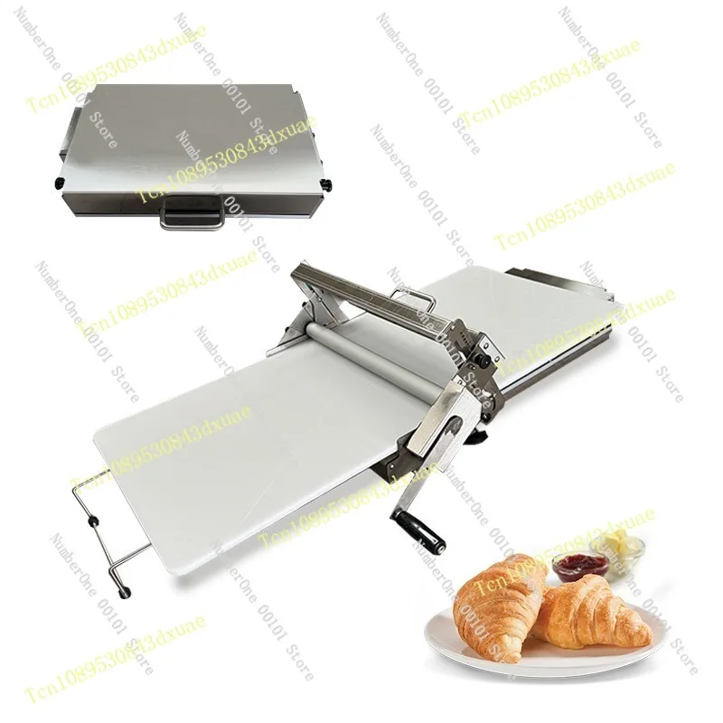 Manual Puff Pastry Machine Hand Cranked Dough Roller Croissant Pastry Sheet Maker for Bakery Kitchen Egg Tart Dough Press Tool