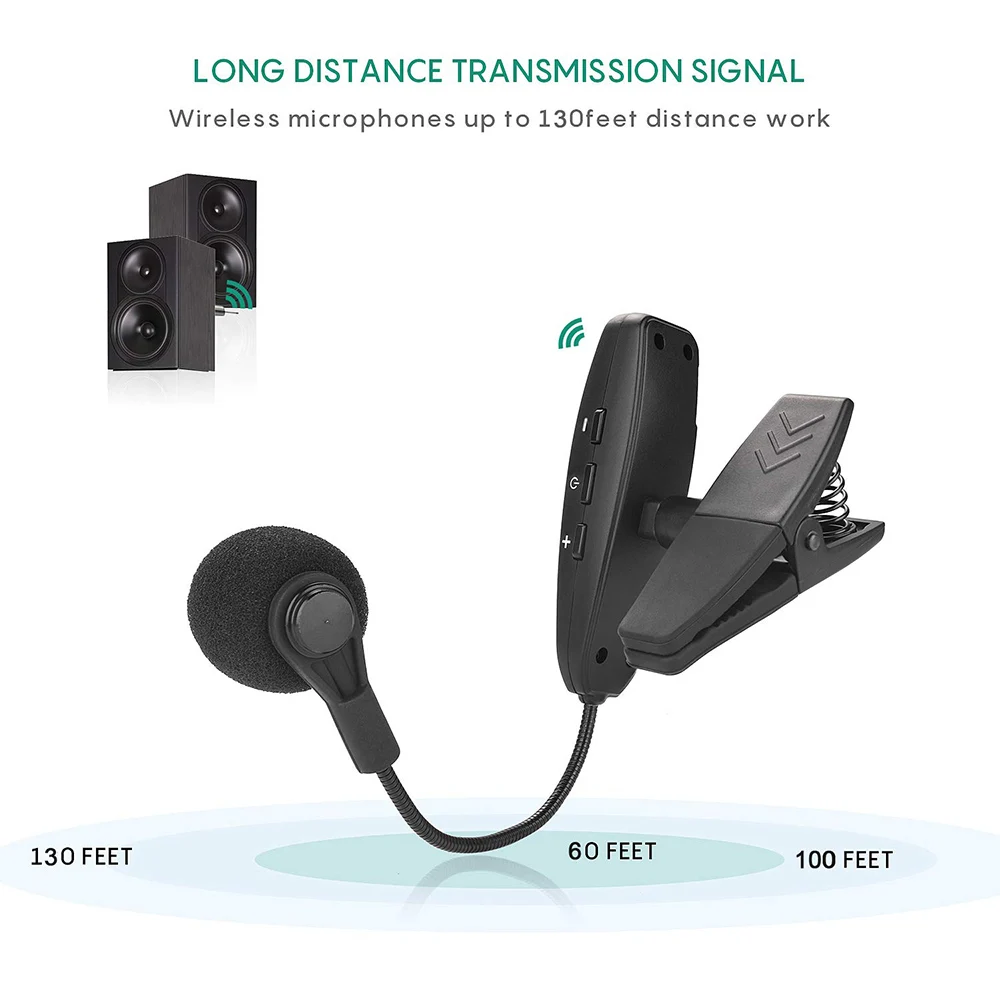 Affordable Saxophone Brass Instrument Sensitive Wireless Microphone Stage Performance Portable With Converter UHF Transmission