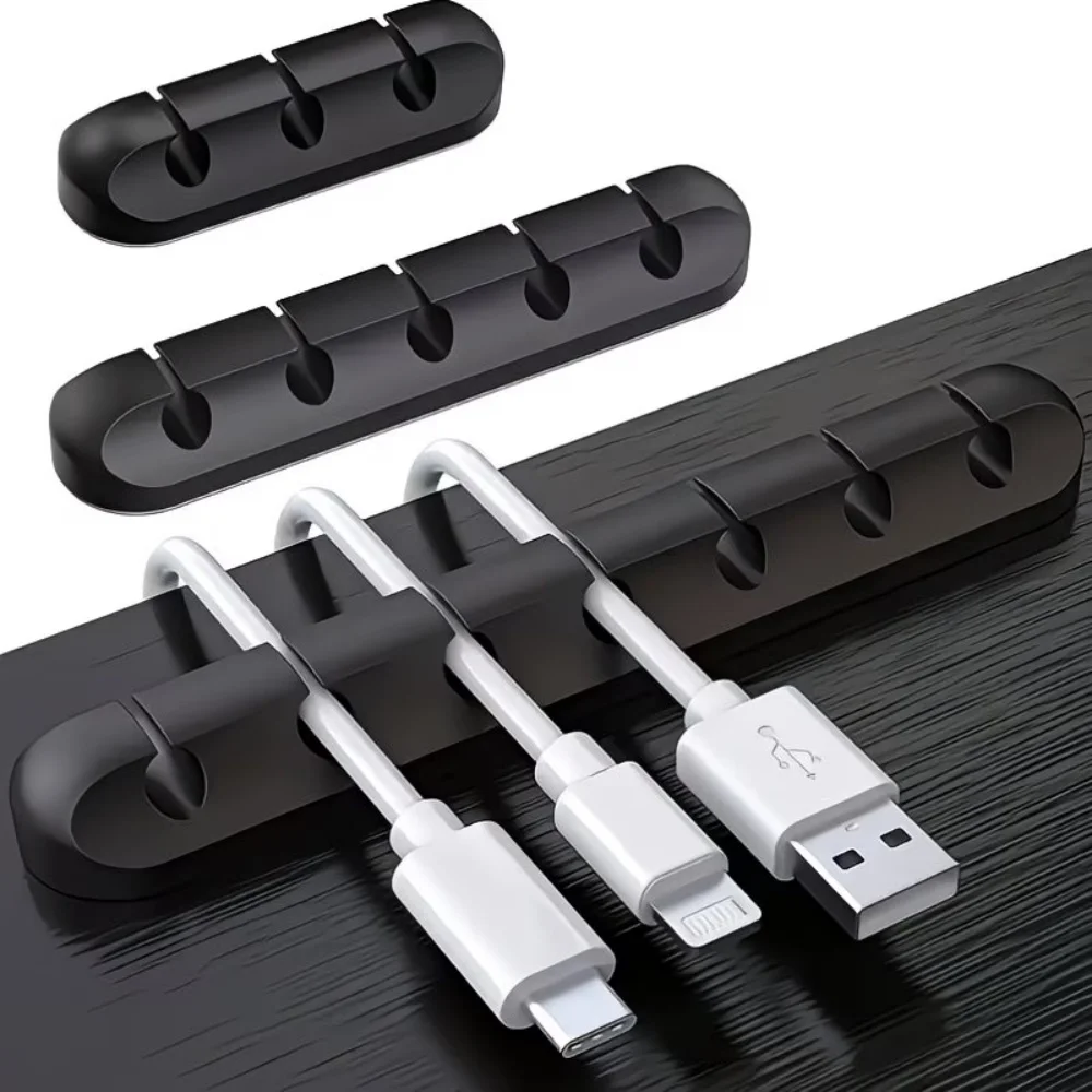 1PC Cable Organizer USB Charging Cable Winder Desktop Tidy Management Clips Cable Holder For Mouse earphone Accessories ﻿