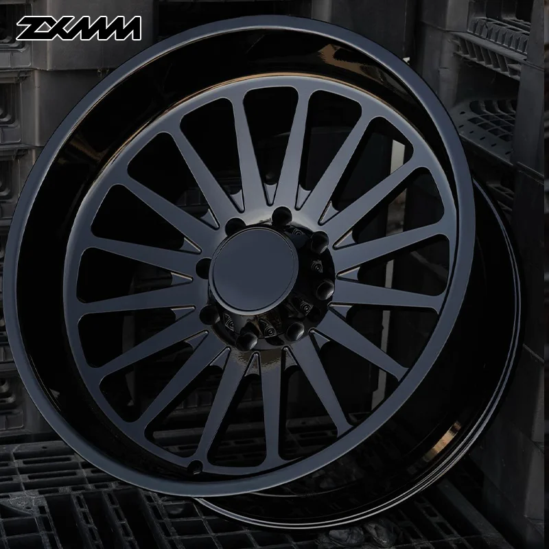 

Super Single Wheels glossy black for JTX KG1 Truck Ford F150 F250 F350 Silverado1500 2500 3500 Ram 6x139.7 8x180 8x165.1 Truck