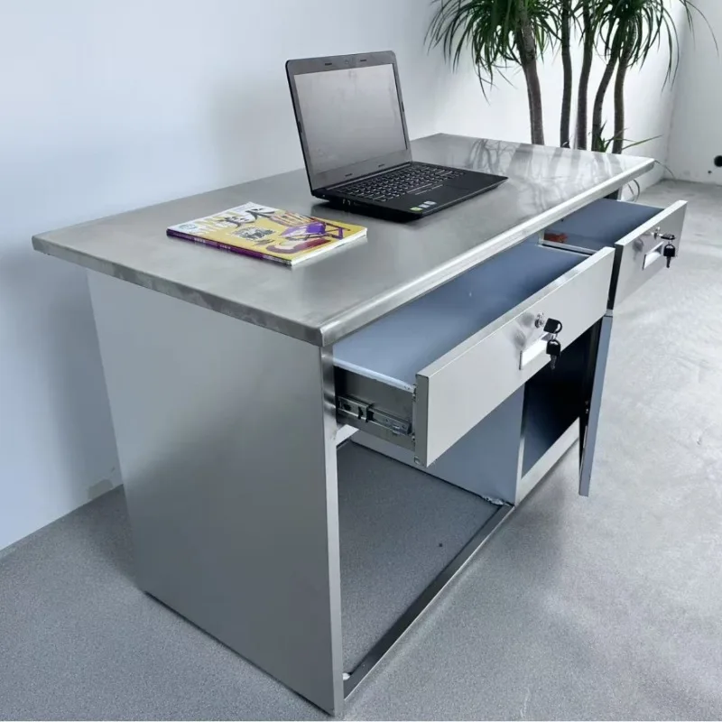 304 stainless steel desk 2 buckets one computer desk boss desk household with drawers office checkout page