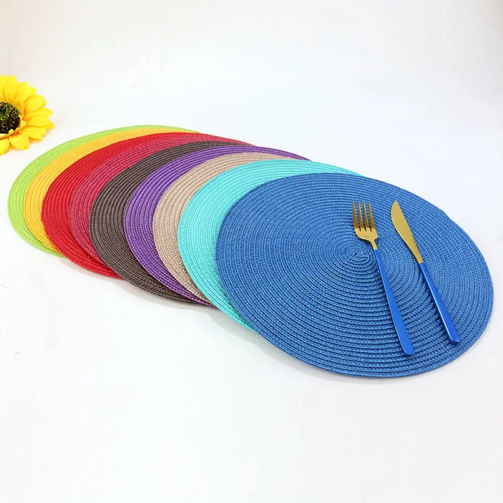 Kitchen Dining Placemat For Xianbei Round Braided Table Mat Heat Resistant Pad Nordic Style Bowl Cup Coaster Decor