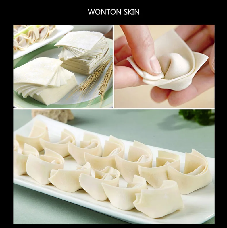 Commercial Dumpling Wrapper Machine Food Processor Automatic Bun Wrapper Stainless Steel Wonton Roasted Wheat Processor Machine
