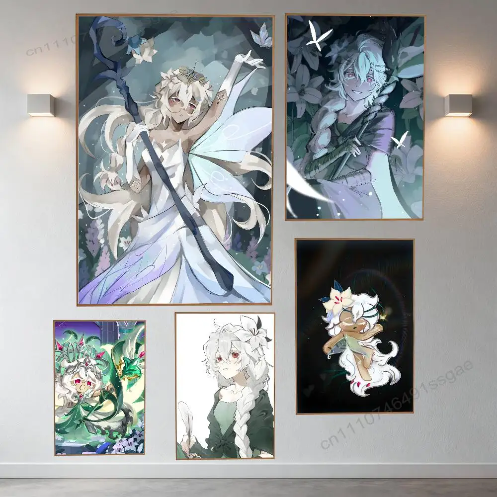

R-Run Kingdom White lily Cookie Retro Fashion Pictorial Poster Sticky Poster Paper Sticker DIY Room Bar Cafe Wall Decor Gift