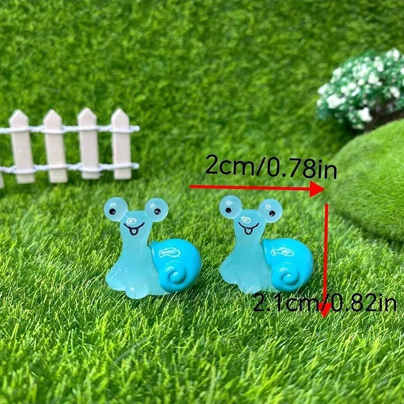 تمثال حلزوني صغير مضيء لديكور المنزل ، إكسسوارات مناظر طبيعية صغيرة ، 10 ، 10