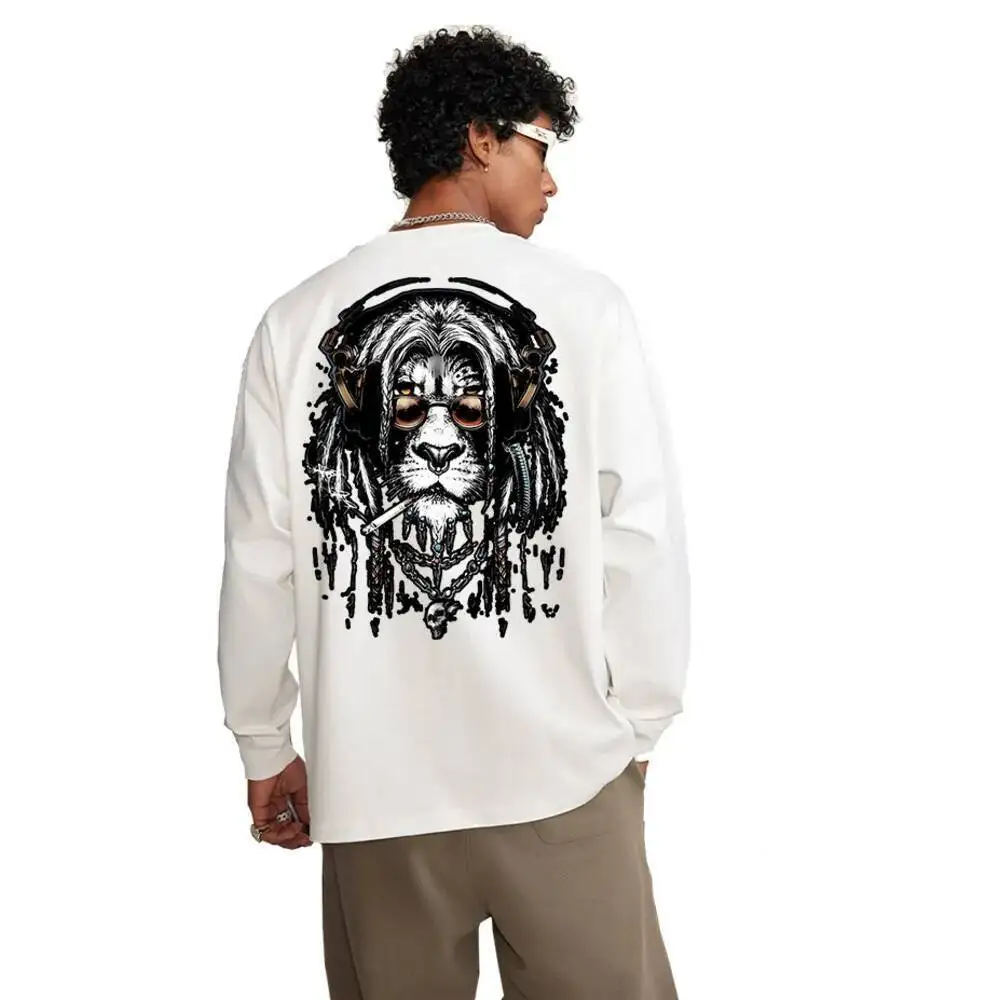 Mighty Lion Heat Transfer T-shirt Printed Stickers Iron On Men\'s Sweatshirt DIY Decoration Ironing Vinyl Transfer Stickers
