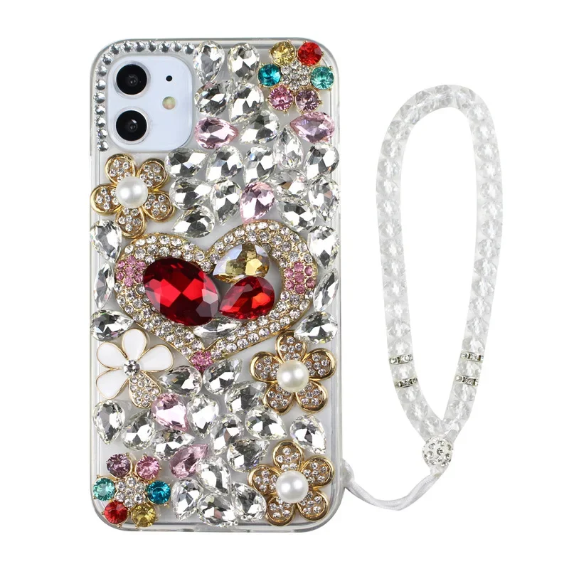 

Luxury Bling Rhinestone Case for iPhone, Handmade Phone Cover, 16 Plus , X, XS, XR, XSMax 15Pro, 11, 12, 13, 14 Plus Pro Max