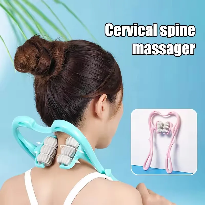 

6-Ball Manual Cervical Neck Massager Neck Clamp Multifunctional Kneading Roller Shoulder And Neck Relaxation Massager