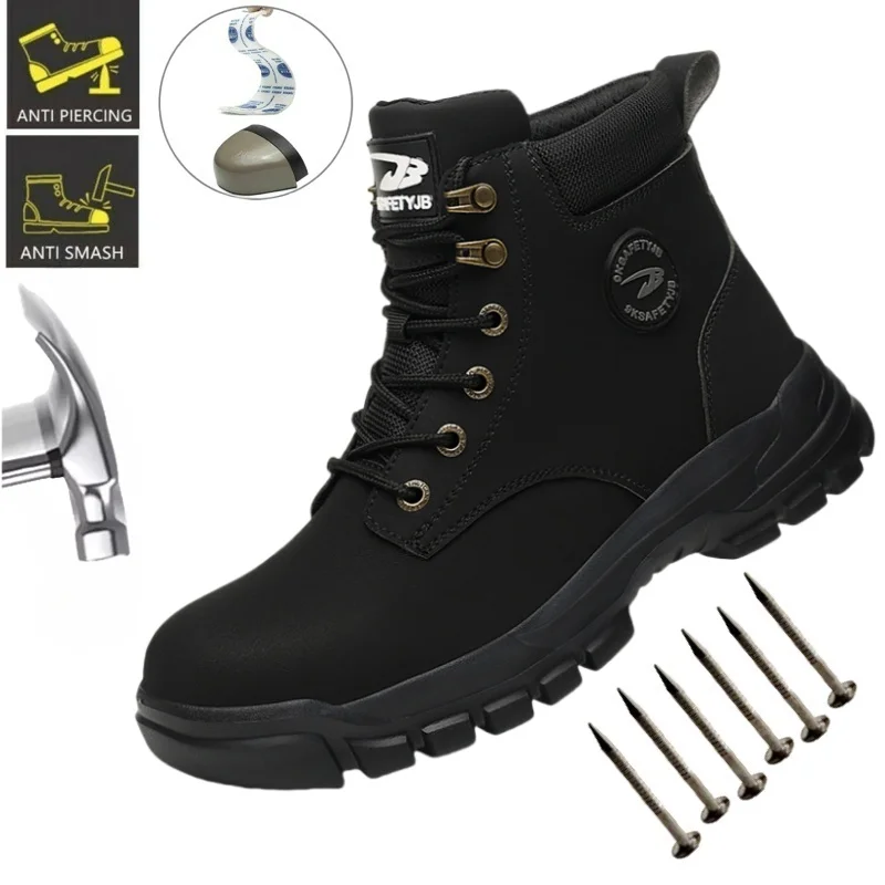 

Водонепроницаемая летняя защитная обувь со стальным носком для мужчин, легкие дышащие кроссовки, удобные неразрушимые рабочие ботинки Hombre