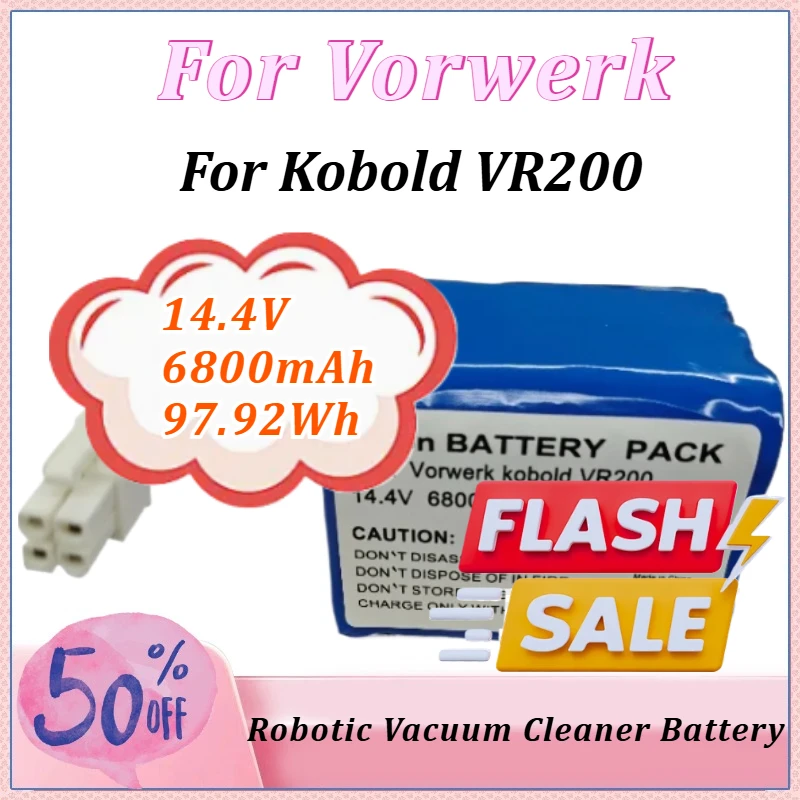 

14.4V 6800mAh 97.92Wh For Vorwerk Kobold VR200 Battery Robotic Vacuum Cleaner Battery Rechargeable Batteries