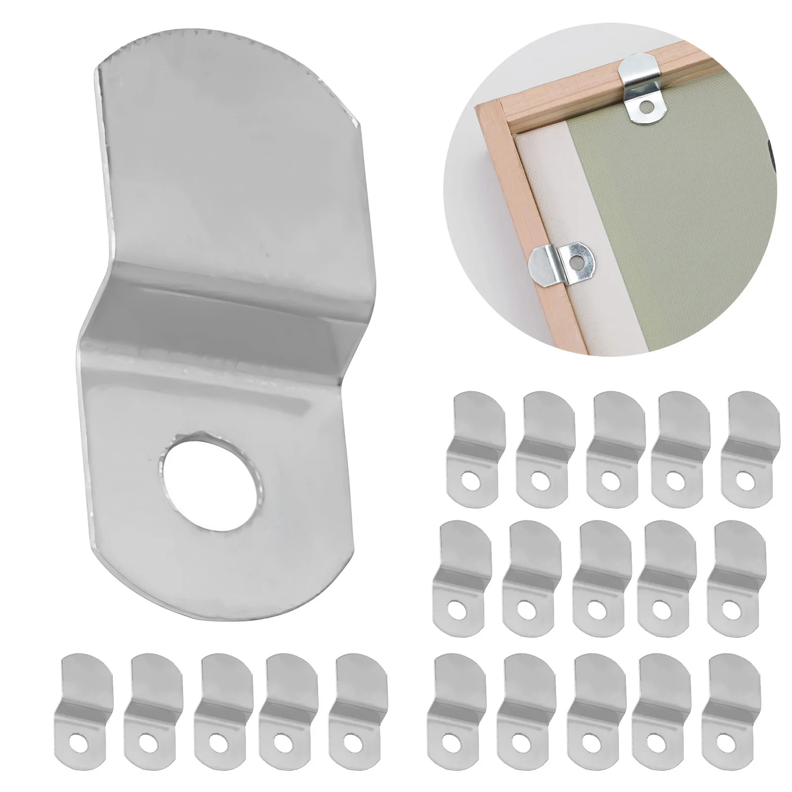 Offset Canvas Clips Iron Heavy Duty Canvas Clip Picture Framing Mirror Clips Supporting Clips 20PCS with Screws for Household