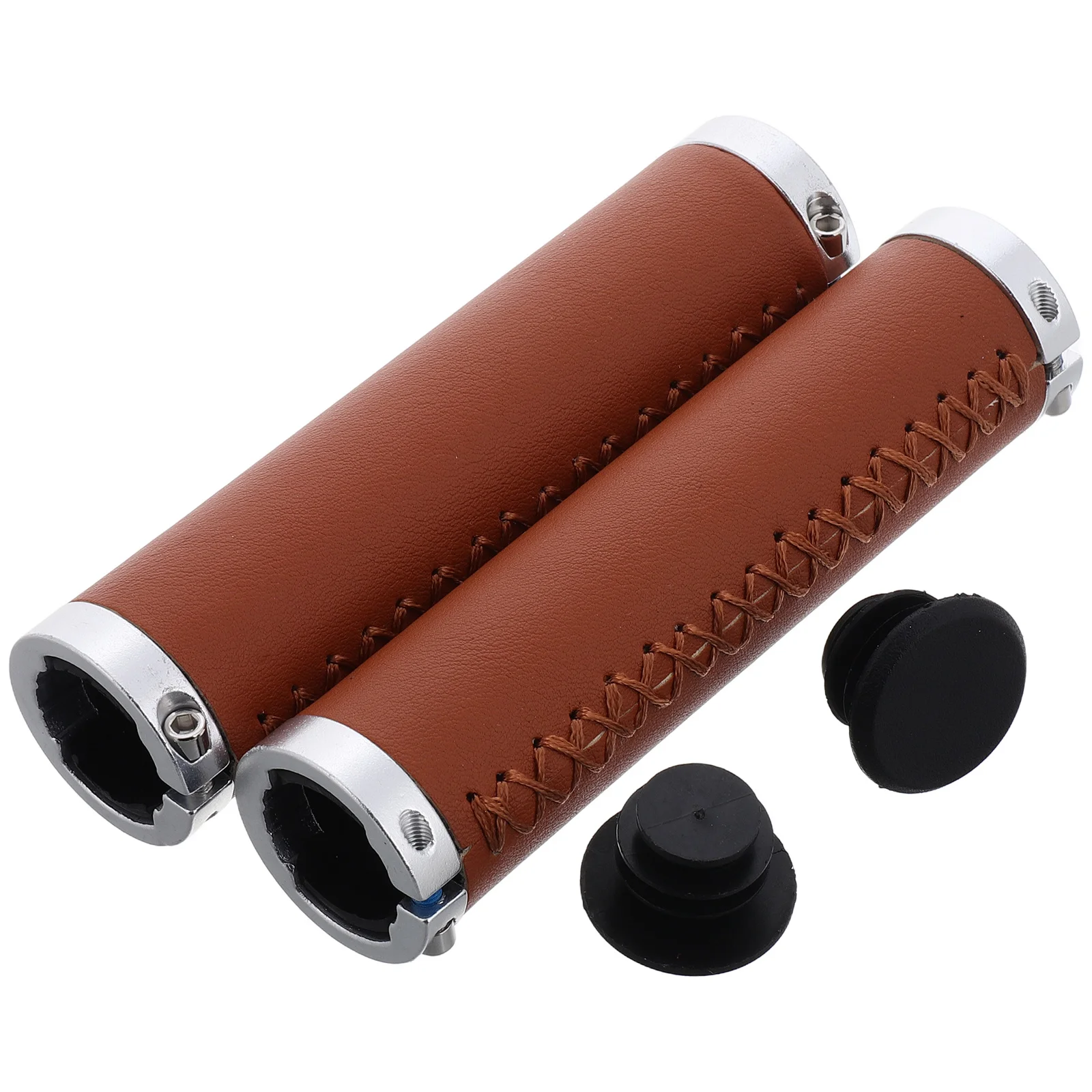 

1 пара велосипедных ручек из искусственной кожи, противоскользящая резиновая удобная ручка для горных дорог, складных велосипедов, скутеров, квадроциклов, велосипедных ручек