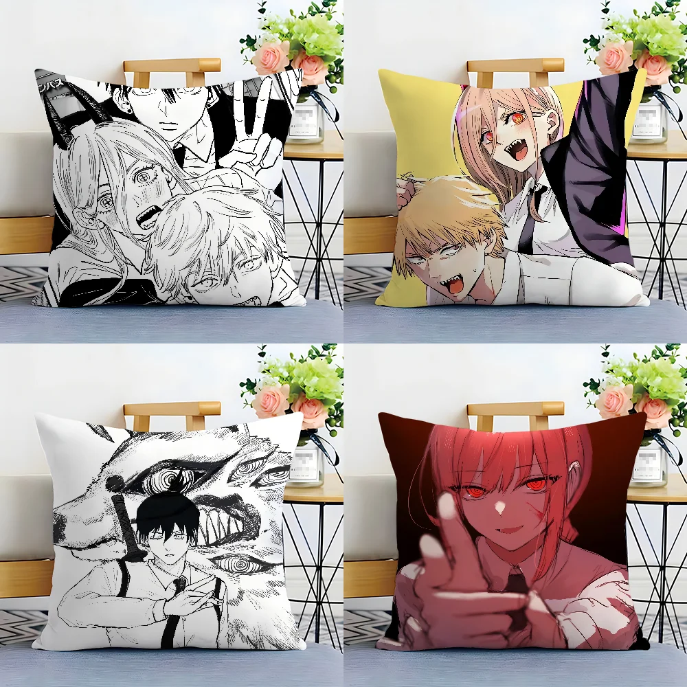 Anime C-Chainsaw M-Man Pillow Case Plush Fabric Soft  Pillowcase Double Sided Print Cushion Cover Household Gifts