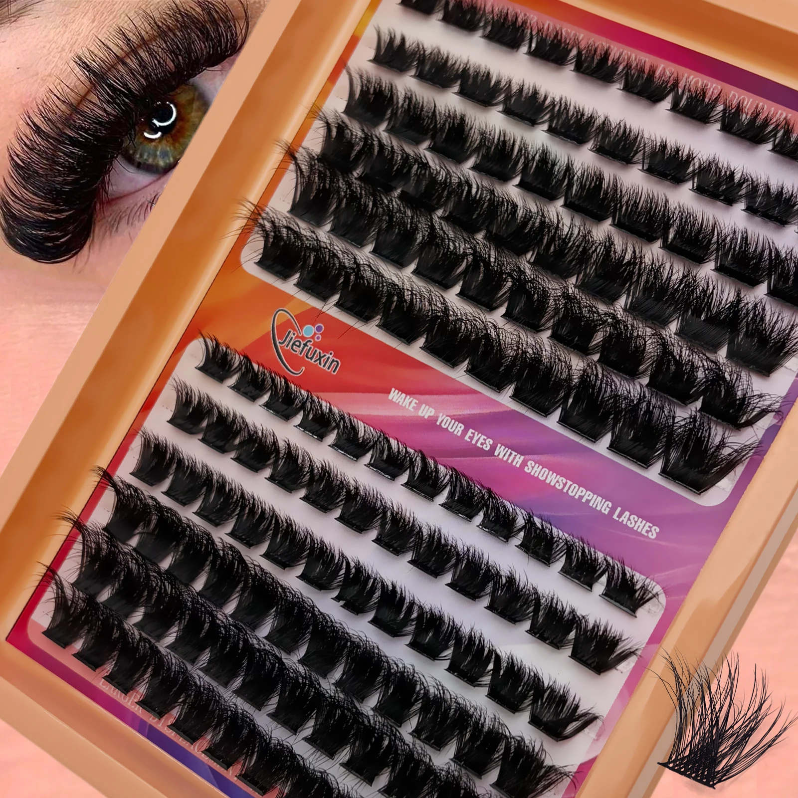 New 12Rows DIY 5D Fluffy Lash Clusters 60D-200D Thick Eyelash Clusters Wispy Individual Lashes 8-18mm Cluster Eyelash Extension