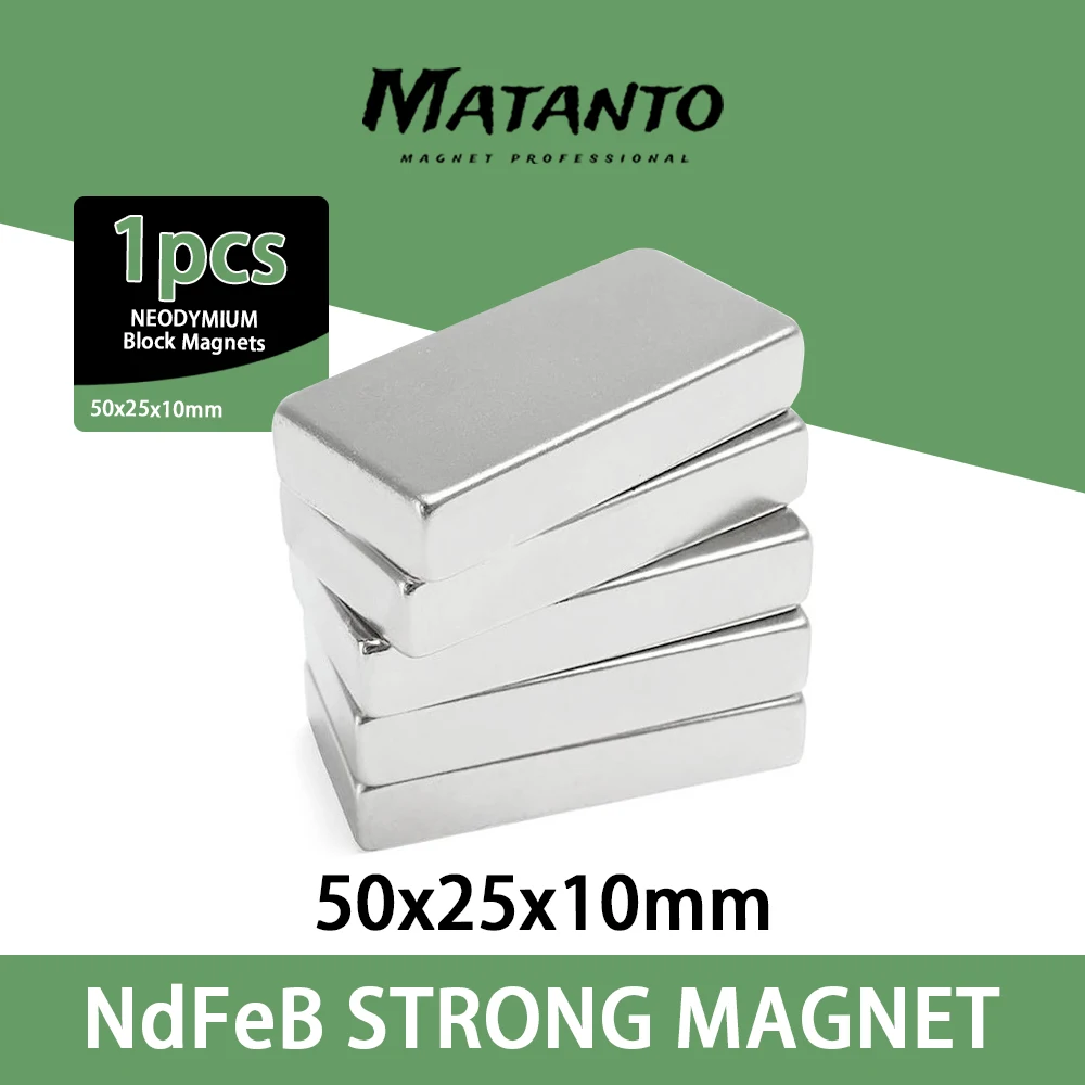 

1~20PCS 50x25x10 mm N35 Block Powerful Magnets Strip Neodymium Magnet 50x25x10mm Strong Permanent NdFeB Magnetic 50*25*10 mm