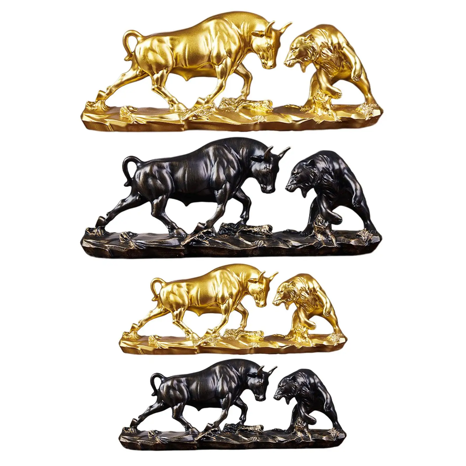 Bull and Bear Fight Figurine Home Decoration Modern Bear and Bull Statue Animal Sculpture for Home Desk Bookcase Investor Gifts