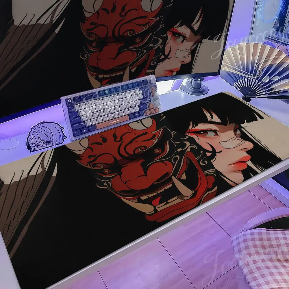 

Janpanese Mask Girl Mouse Pad 1000x500 Hot Anime Taro Sakamoto Days XXL Large Gaming Non-slip Office Keyboard Mats Desk Mat