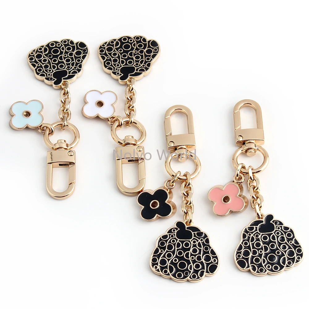 2/4/15PCS Pumpkin/Plum blossom Shape 100x35mm Key Chain Bags Car Key Pendant For Handbag Keyholder Purse DIY Gifts Accessories