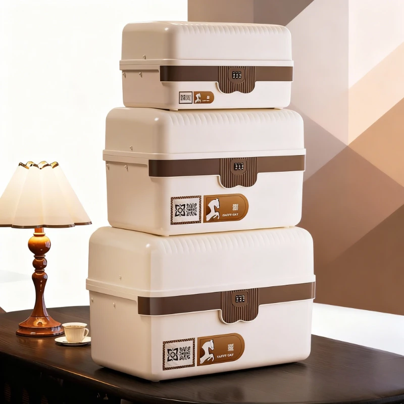 

Многослойный сейф с цифровым замком на пароль, портативный органайзер для паспорта, лекарств, большая вместительная коробка для хранения наличных ювелирных изделий