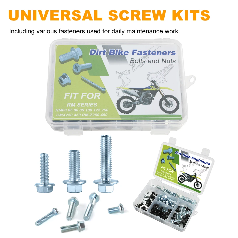 70PCS Fender Body Engine Plastic Frame Bolt Kit For Suzuki RM60 RM65 RM80 RM85 RM100 RM125 RM250 RMX250 RMX450Z RM-Z250 RM-Z450