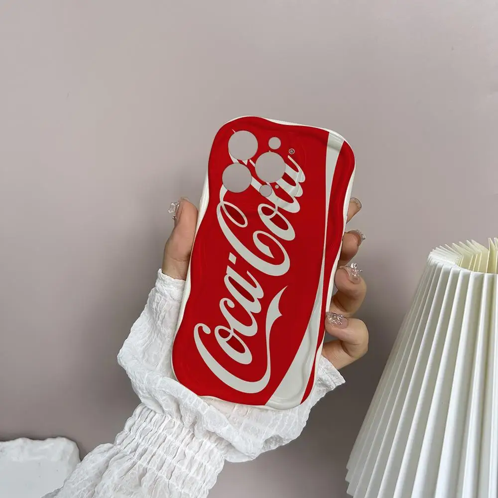 C-Coca-Fashion Cola Phone Case for Color iPhone 13 16 14 12 15 11 Plus Pro XS Max Mini X XR SE2020 Wave Light TPU Soft Cover