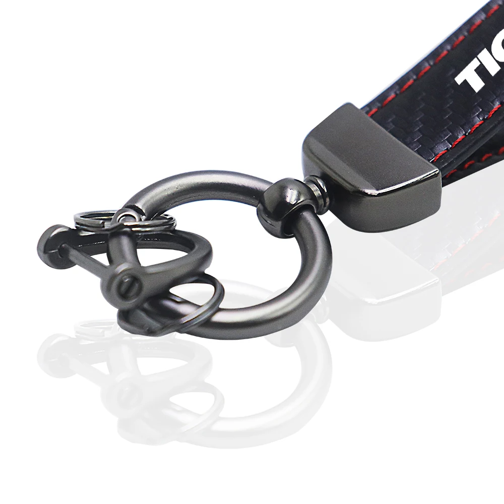 ل تيجوان t-الصليب t-roc سيارة مفتاح سلسلة حلقية ألياف الكربون المفاتيح اكسسوارات السيارات