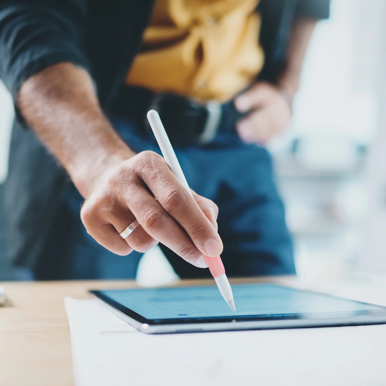 

Silicone Case and Grips for Apple Pencil 2nd Install Anti-Slip Water-Resistant Protective Sleeve