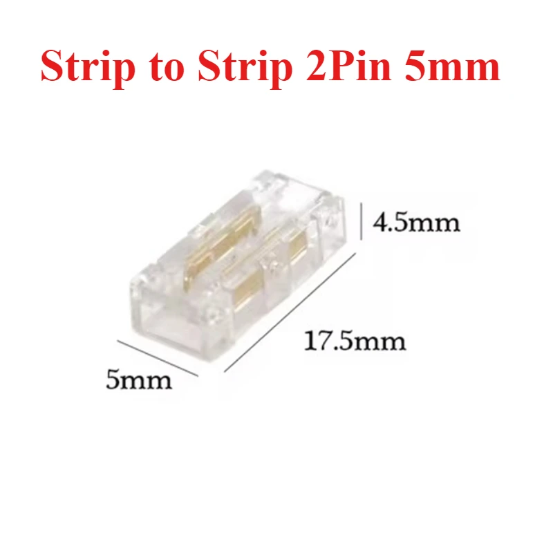 20Pcs 2Pin 5 8 10mm COB LED Wire Connection Solderless Mini Buckle FCOB RGB CCT LED Strip Lights Connector With Wire