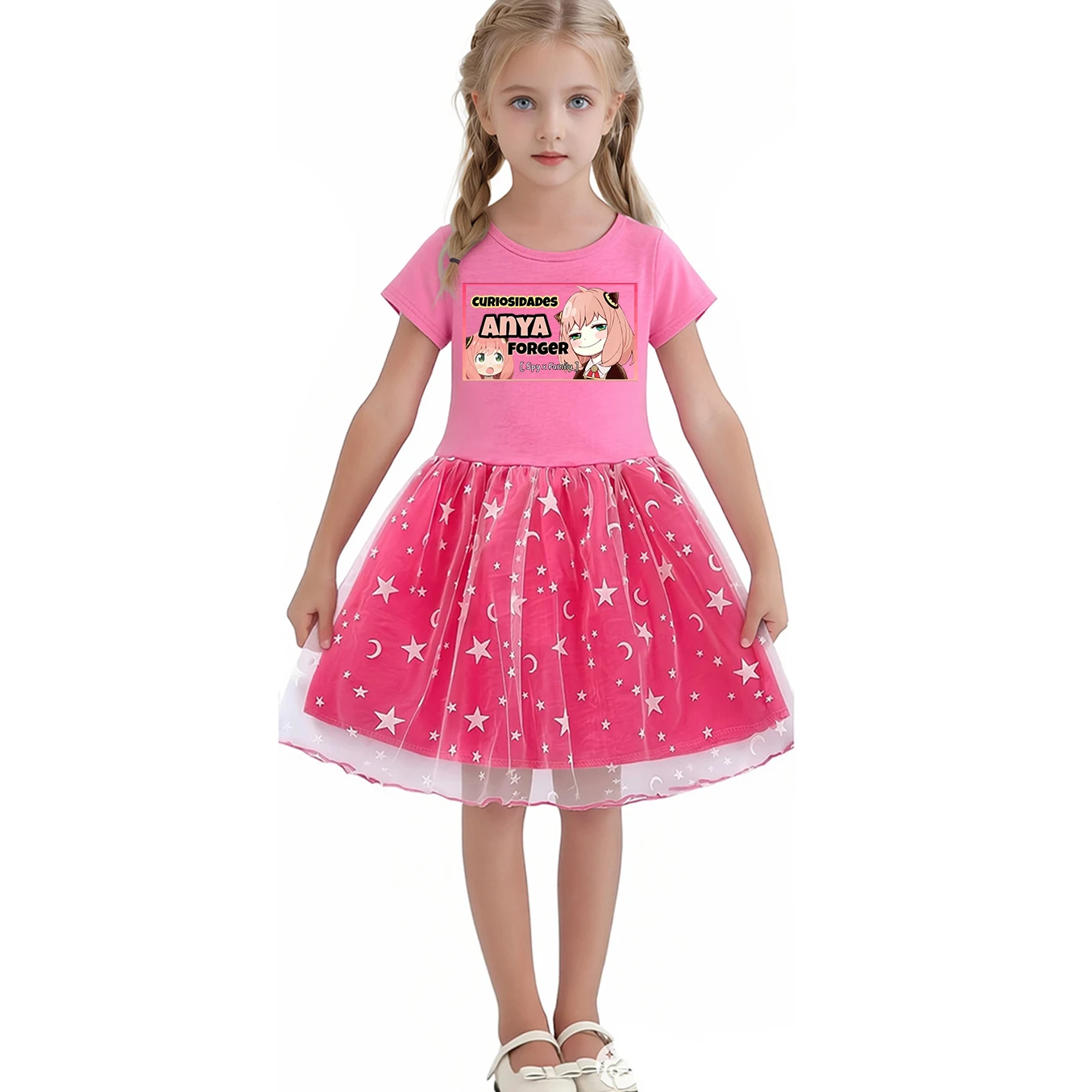 Anime SPY Cosplay Anya Forger Dress Cosplay Costume Dresses Horn FAMILY Short Sleevehomewear Halloween Costumes for Kids