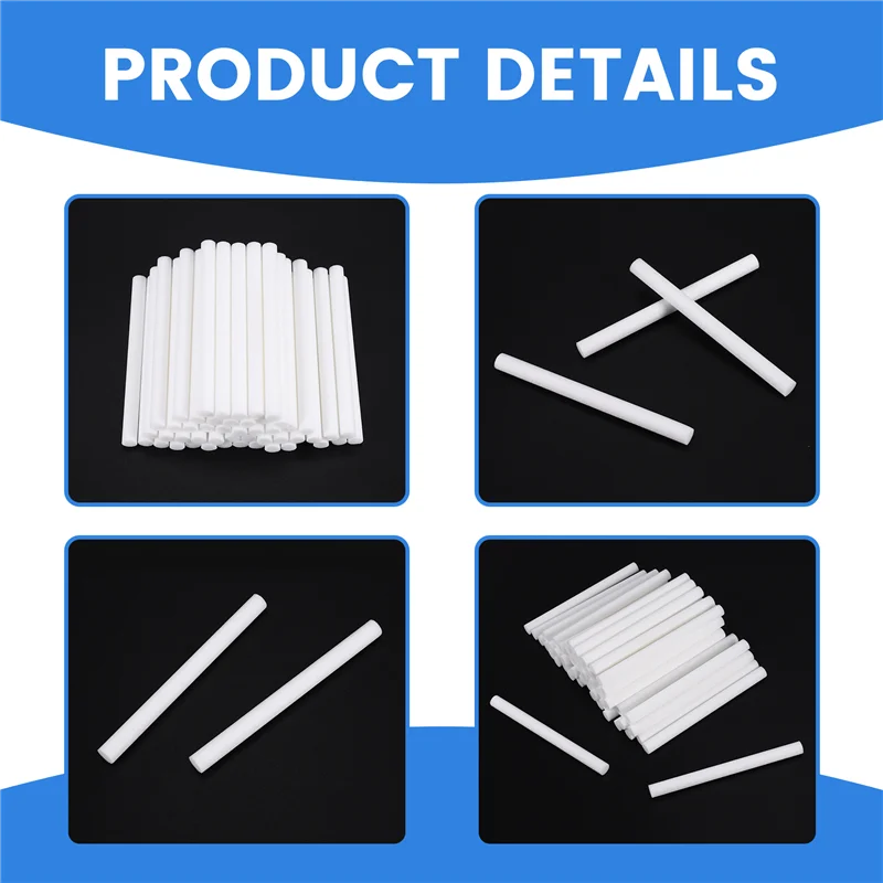 

A59E-50 Pcs Car Humidifier Sticks Cotton Filter Refill Sticks Filter Replacement Wicks For Portable Ultrasonic Aroma Diffuser
