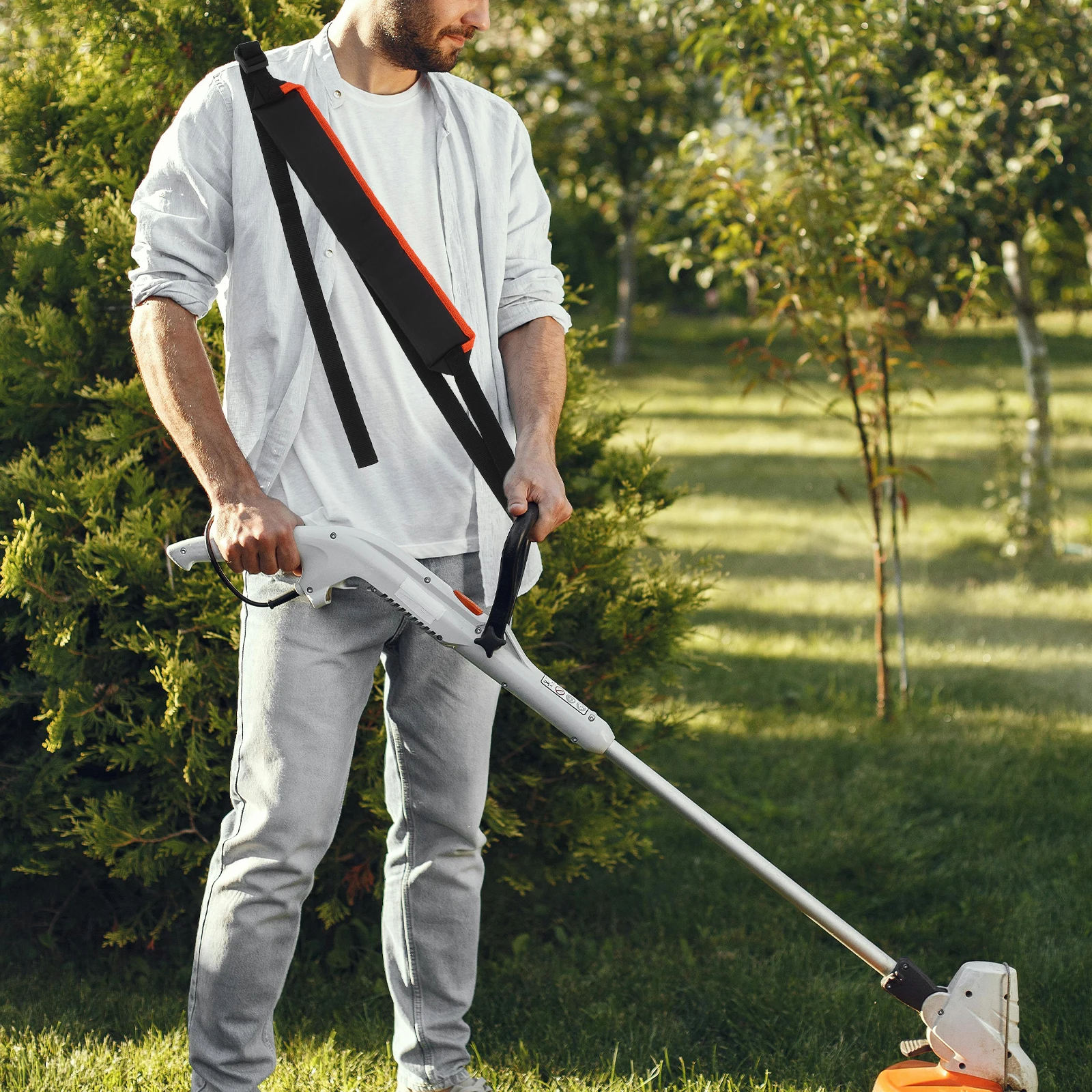 Adjustable Grass Trimmer Shoulder Lawn Mower Carrying Belt Garden Single Strap Portable Durable Reusable Mowing Tool Brush