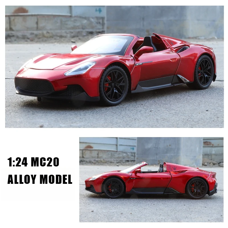 

1:24 MC20 Sports Car Model Diecast Metal Toy Vehicles Car Model Sound Light Collection Kids Toy Gift