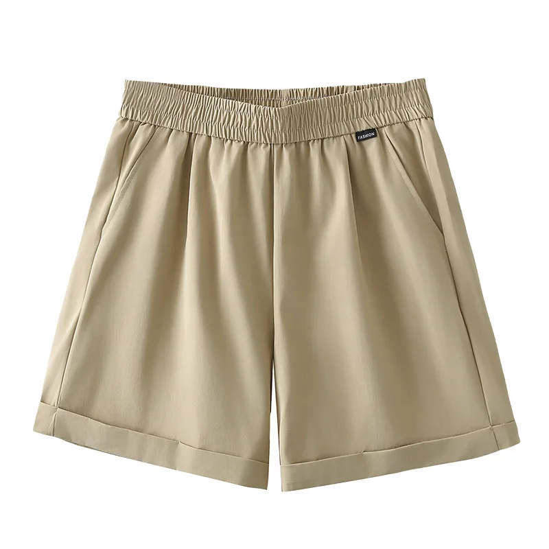 

100 кг летние новые простые широкие шорты с подшивкой, женские повседневные шорты больших размеров 8045