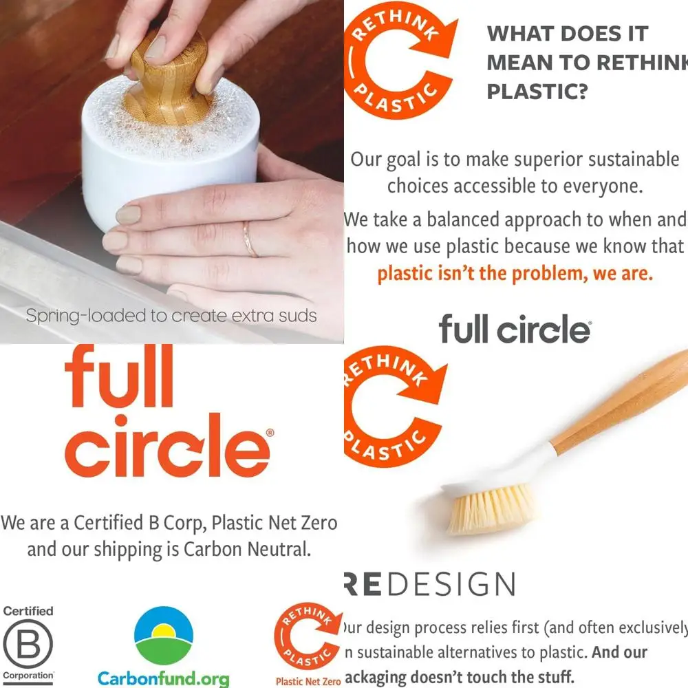 

Black & White Bubble Up Soap Dispenser and Dish Brush Set, Pack of 4