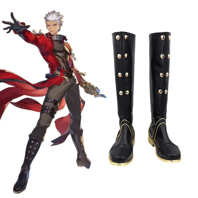Anime Honkai Star Rail X Fate Stay Night EMIYA Archer Cosplay Shoes Boots Halloween Adult Shoes for Women Men