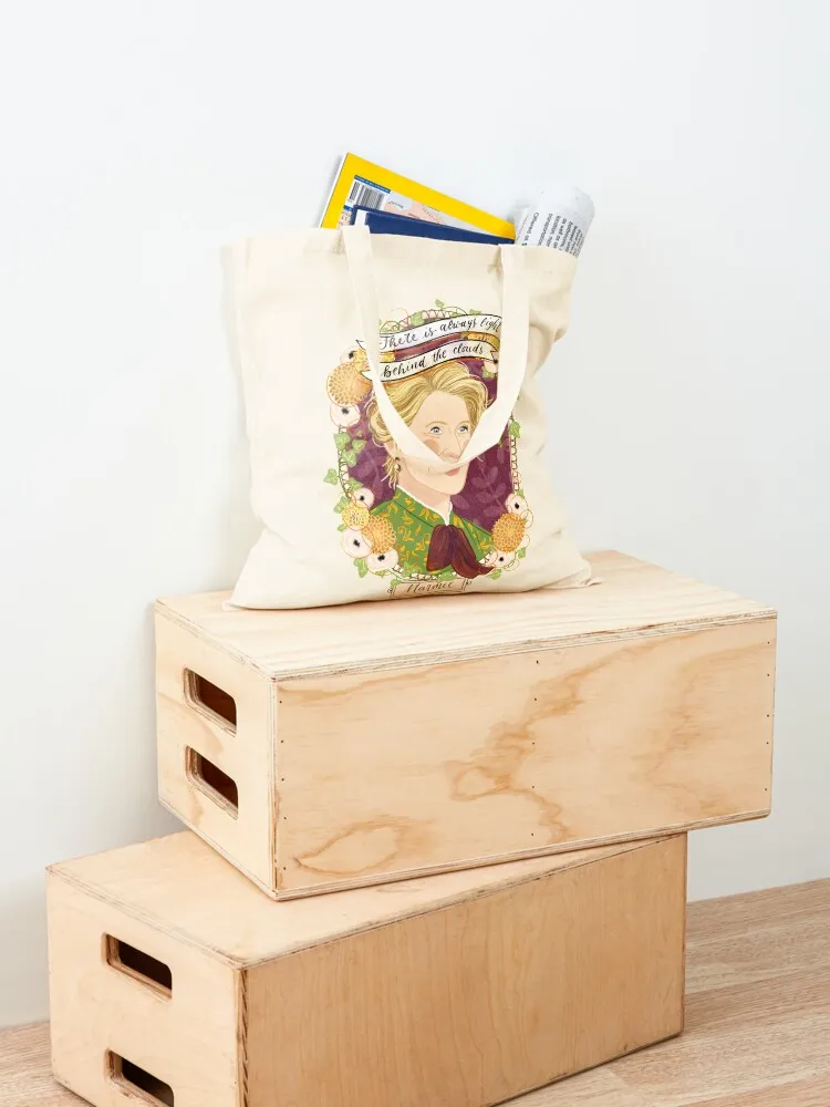 Little Women potraits: Marmee botanical illustration Tote Bag Handbags tote bag men's tote bags cloth bags