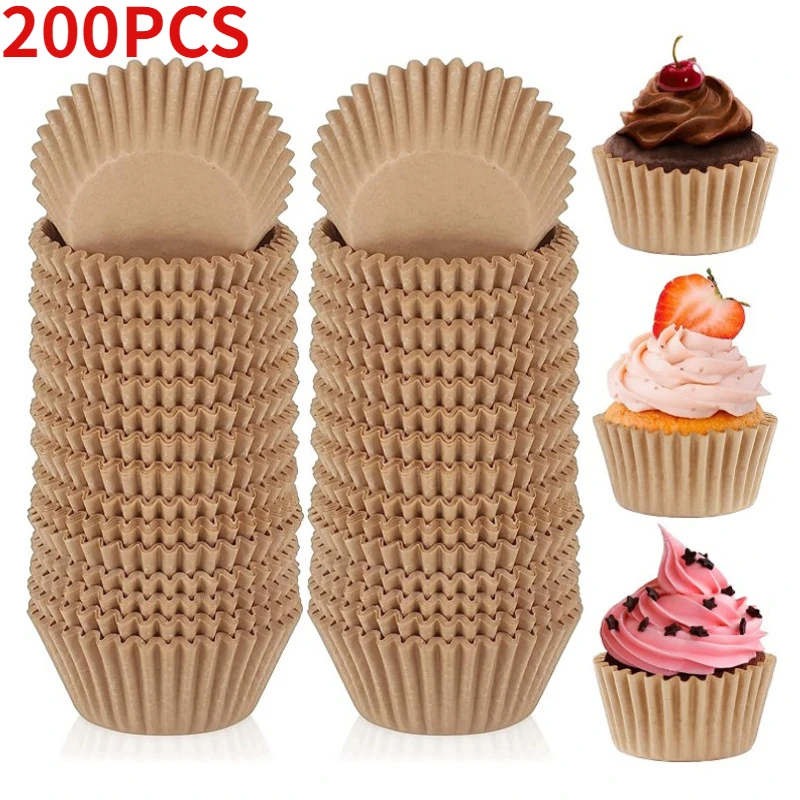 200/100PCS Food Grade Paper Cake Cup High Temperature Resistant Muffin Cup Disposable Oil Paper Specific Muffin Cup Baking Mold