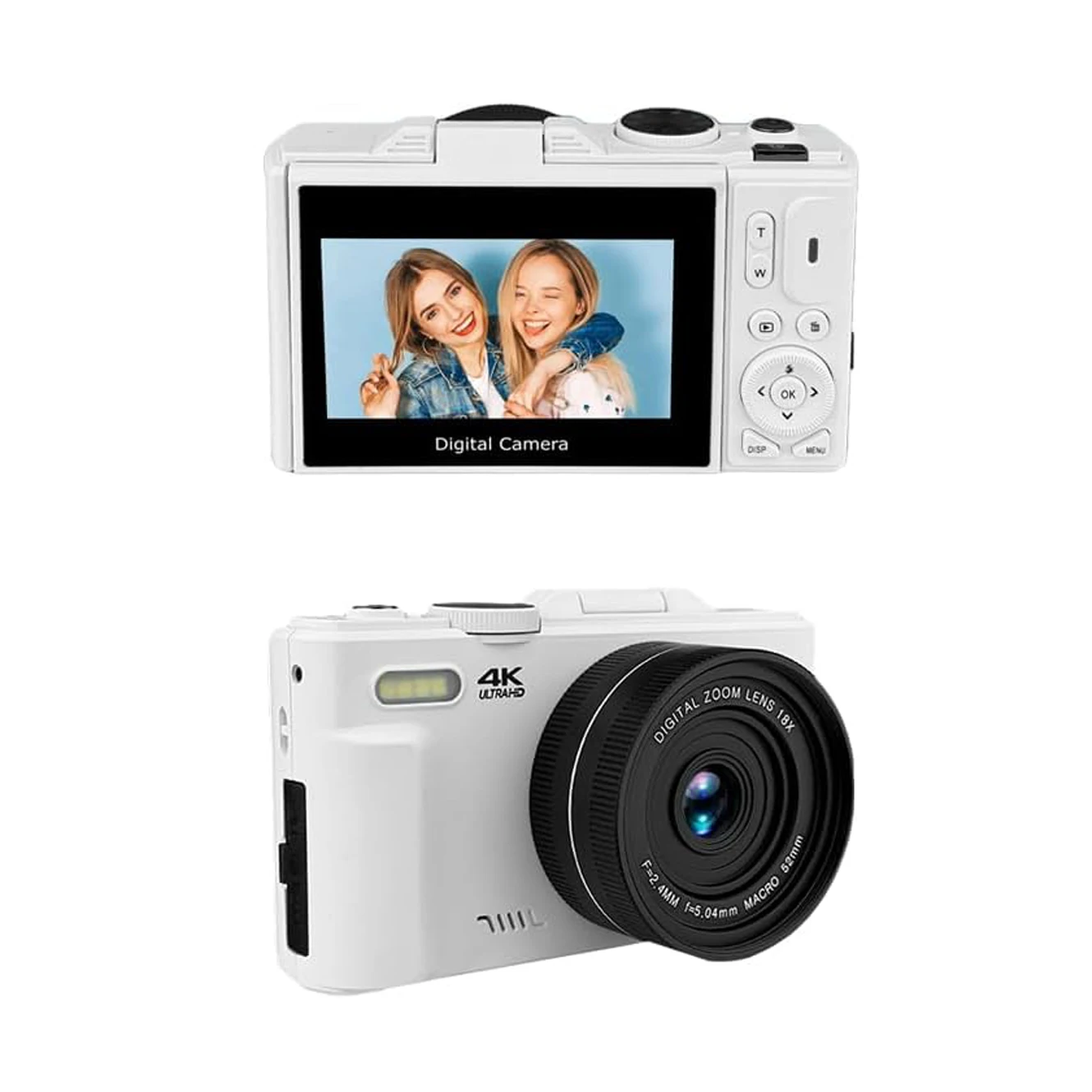 4K Digital Camera for Photography and Video Auto Focus AntiShake 180°Flip Screen 64MP WIFI Web Camcorder Vlogging Camera