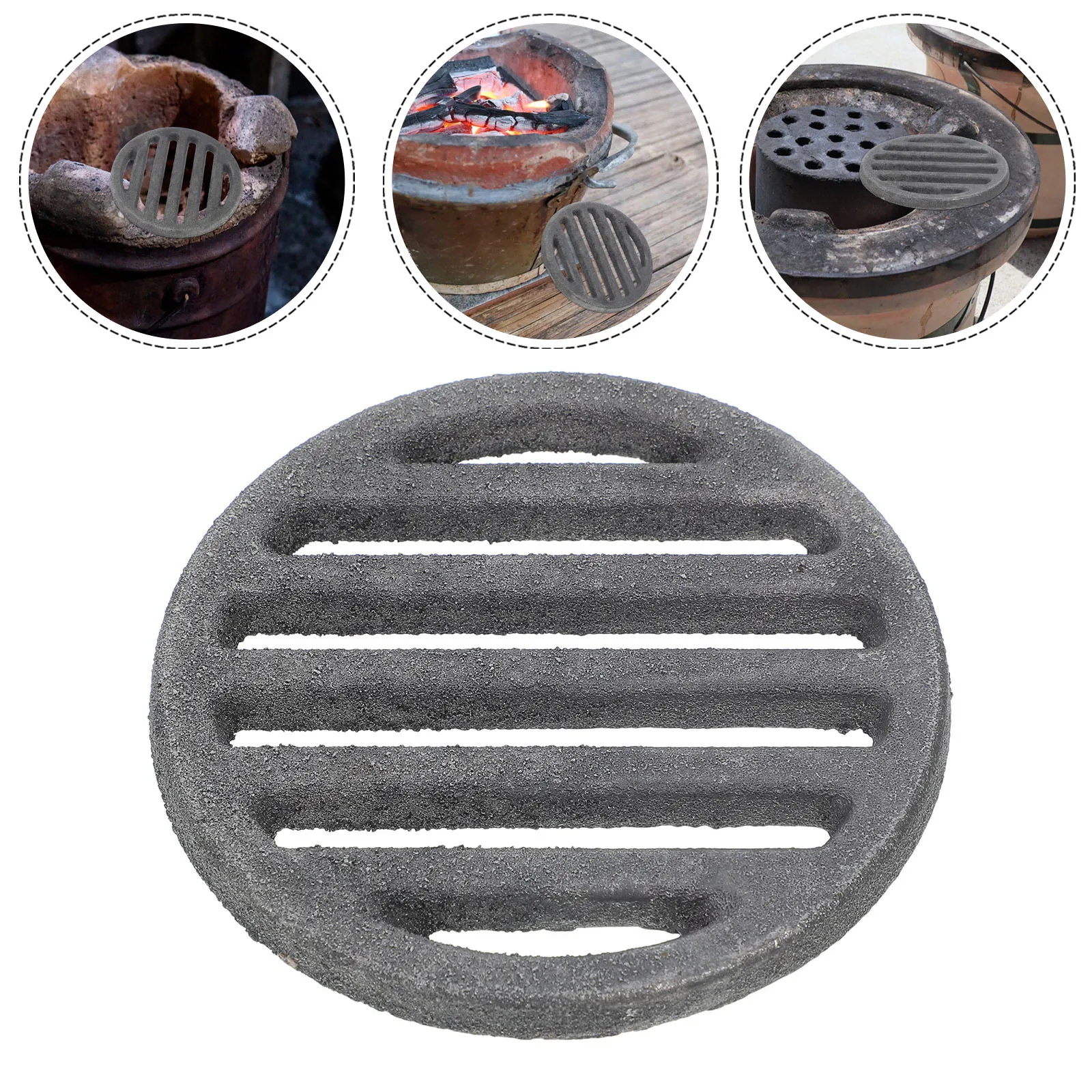 1pcs Refractory Grate Round Stove Fireplace Insert Fire Pit Accessories Grate for Patio Chimney Vent Heat Distribution